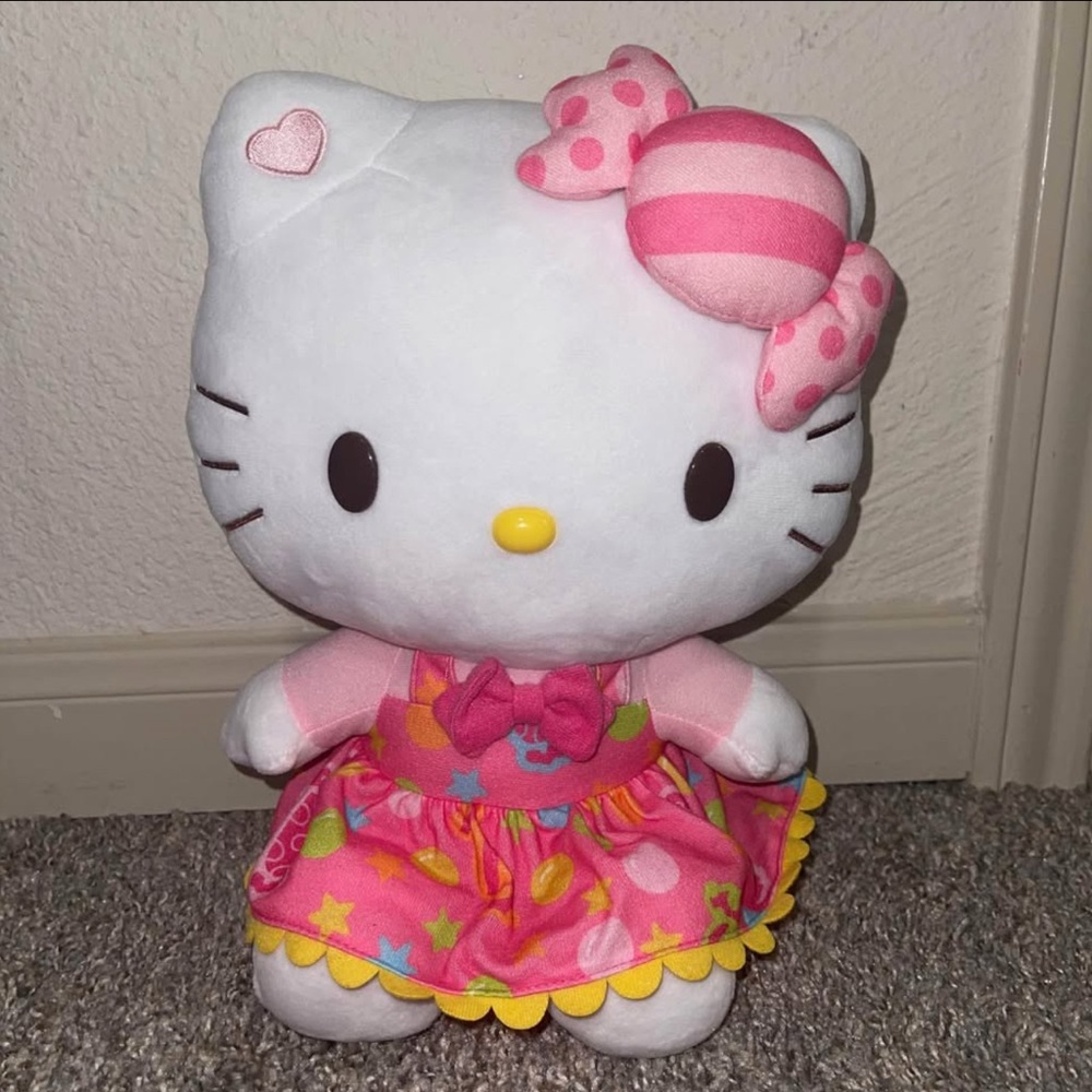 Hello Kitty Plush in Pink Polka Dot Dress
